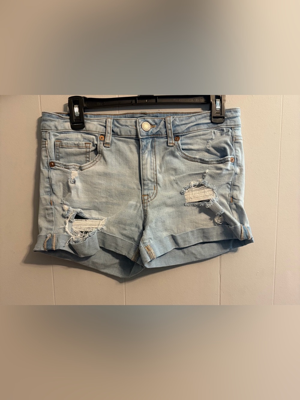 Aeropostale Light Blue Distressed Denim Shorts